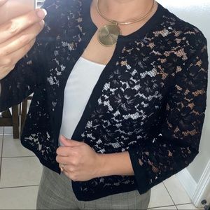 jacket in anne klein lace dark blue color size: 16